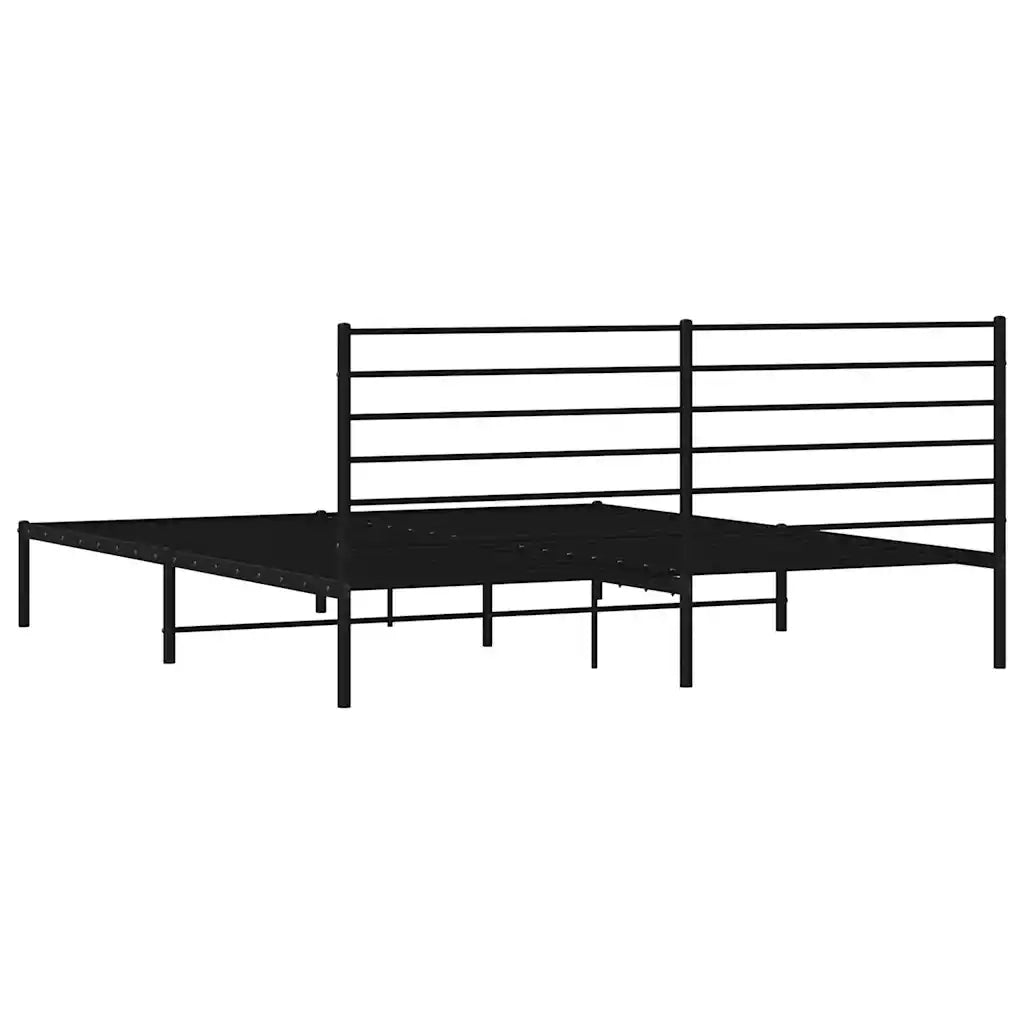 Giroletto con Testiera in Metallo Nero 193x203 cm