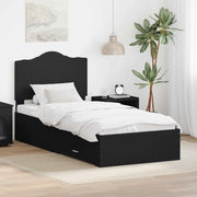 Struttura del letto-Giroletto Nero 70 x 190 cm Legno multistrato 672288