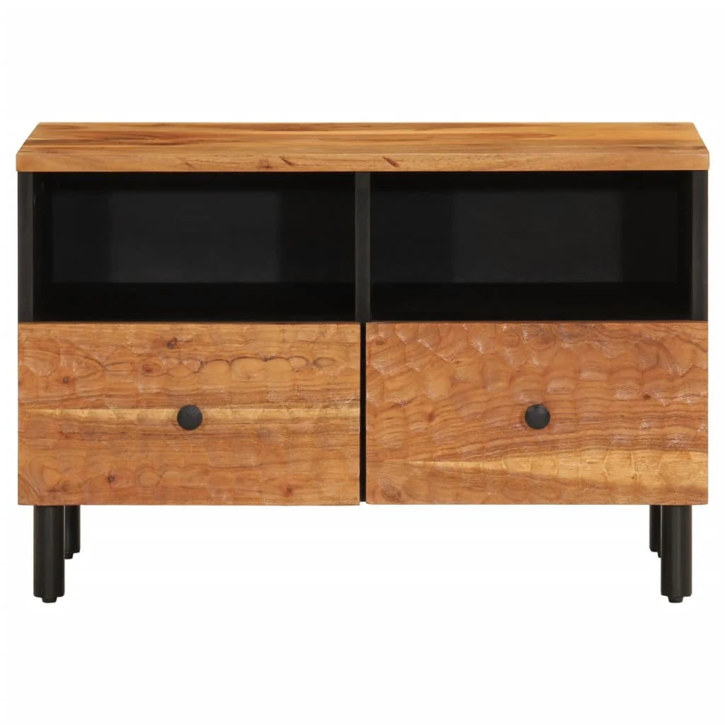 Mobile TV multimediale scaffale TV credenza mobile TV sala da pranzo soggiorno camera da letto 70 x 33 x 46 cm legno massello di acacia marrone 02_0026179