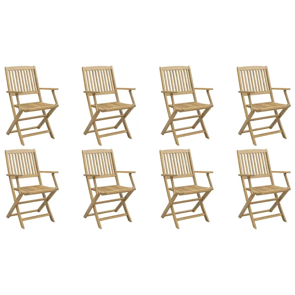 Sedie da Giardino Pieghevoli 8 pz Legno Massello di Acacia 3214231
