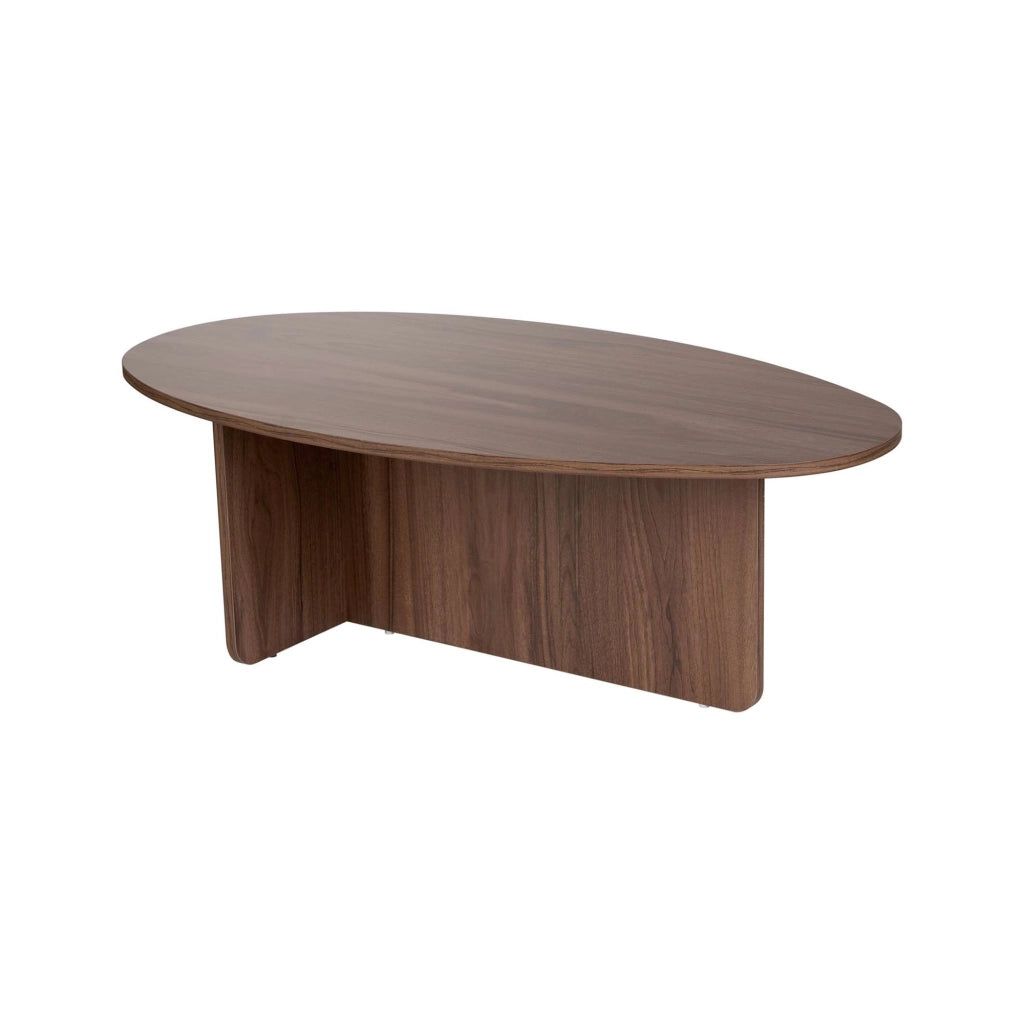 Parona, Tavolino da Salotto Forma Ovale, 120x65x40h cm Marrone Noce