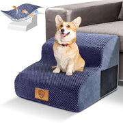 Trappola per cani per piccoli cani - Scaletta per cani a 2 gradini, realizzata con schiuma di alta densità con fodera lavabile, rimovibile e trasportabile - Ideale per casa, letto e auto - Inclusa base antiscivolo