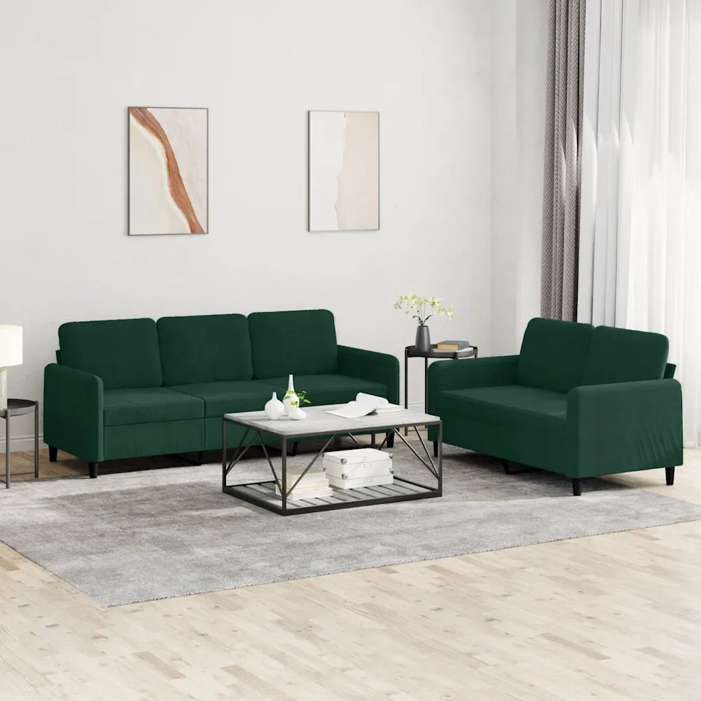 Set di Divani 2 pz Verde Scuro in Vellutocod mxl 83269