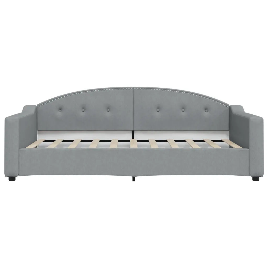 Letto da Giorno Grigio Chiaro 100x190 cm in Tessuto 354198