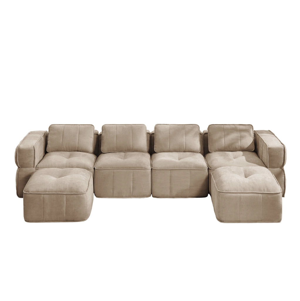 Divano modulare senza struttura 344x162x67 cm in poliestere; sabbia
