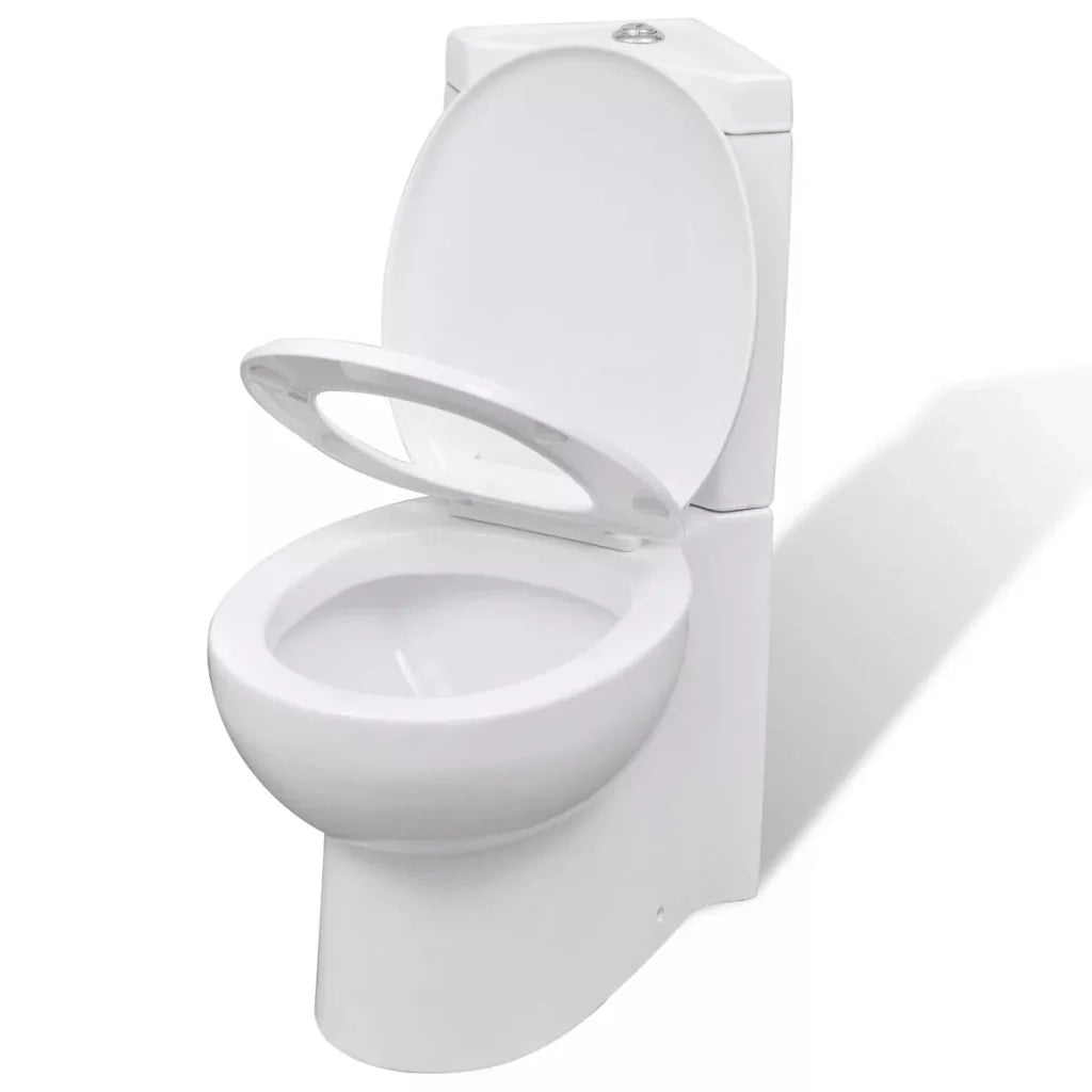 WC angolare in ceramica con vaso e sedile bianco 02_0003559
