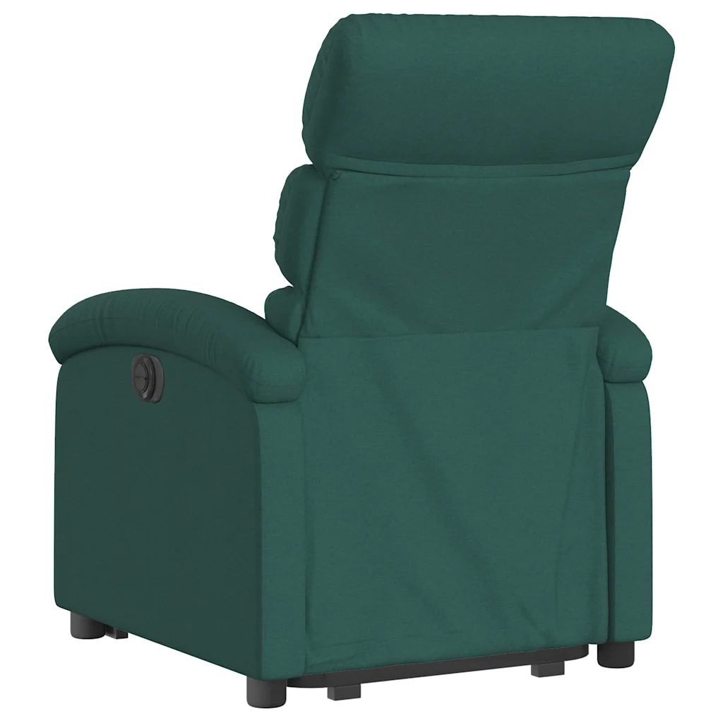 Poltrona | Sedia Relax Alzapersona Reclinabile Verde Scuro in Tessuto