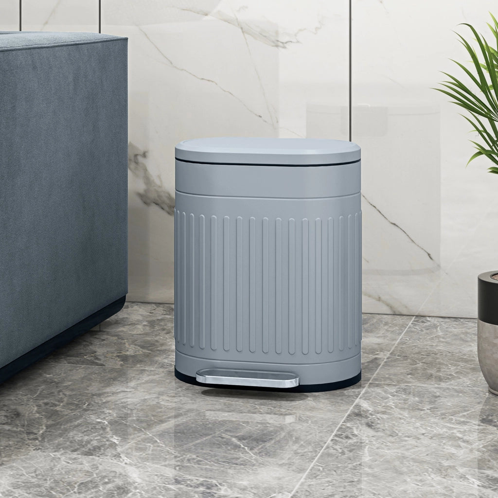 Cestino 20L con Coperchio a Pedale e Contenitore Interno Estraibile ¨C Zephmum ¨C 36.5x31.2x45 cm, Grigio