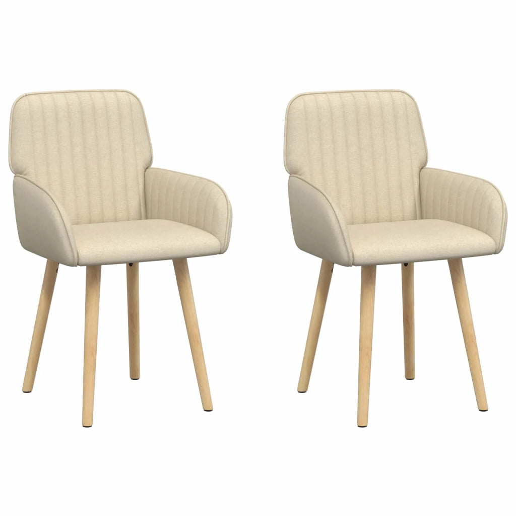 Sedie da pranzo 2 pcs Tessuto Crema 56,5 x 50 x 87,5 cm 42034291