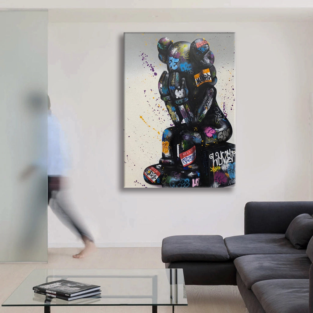 Orsetta -  Quadro Canvas Contemporaneo su telaio in legno Misura: 100x140 cm