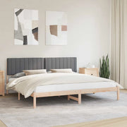 Letto con Testiera Rivestita Grigio scuro 200 x 200 cm