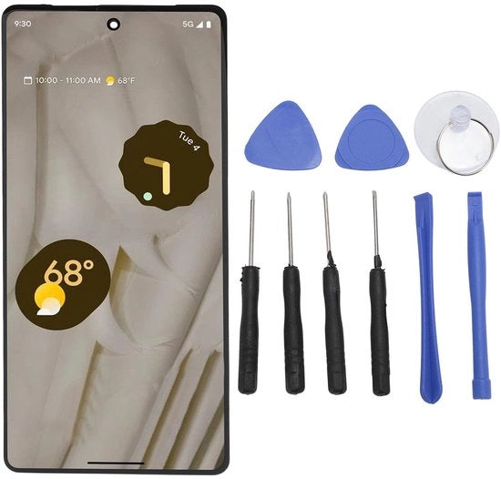 Pannello di schermo AMOLED con sostituzione touchscreen - set di riparazione - alta sensibilità al tocco - rilevamento impronte digitali - risoluzione 2400 x 1080 pixel - pannello di schermo per smartphone