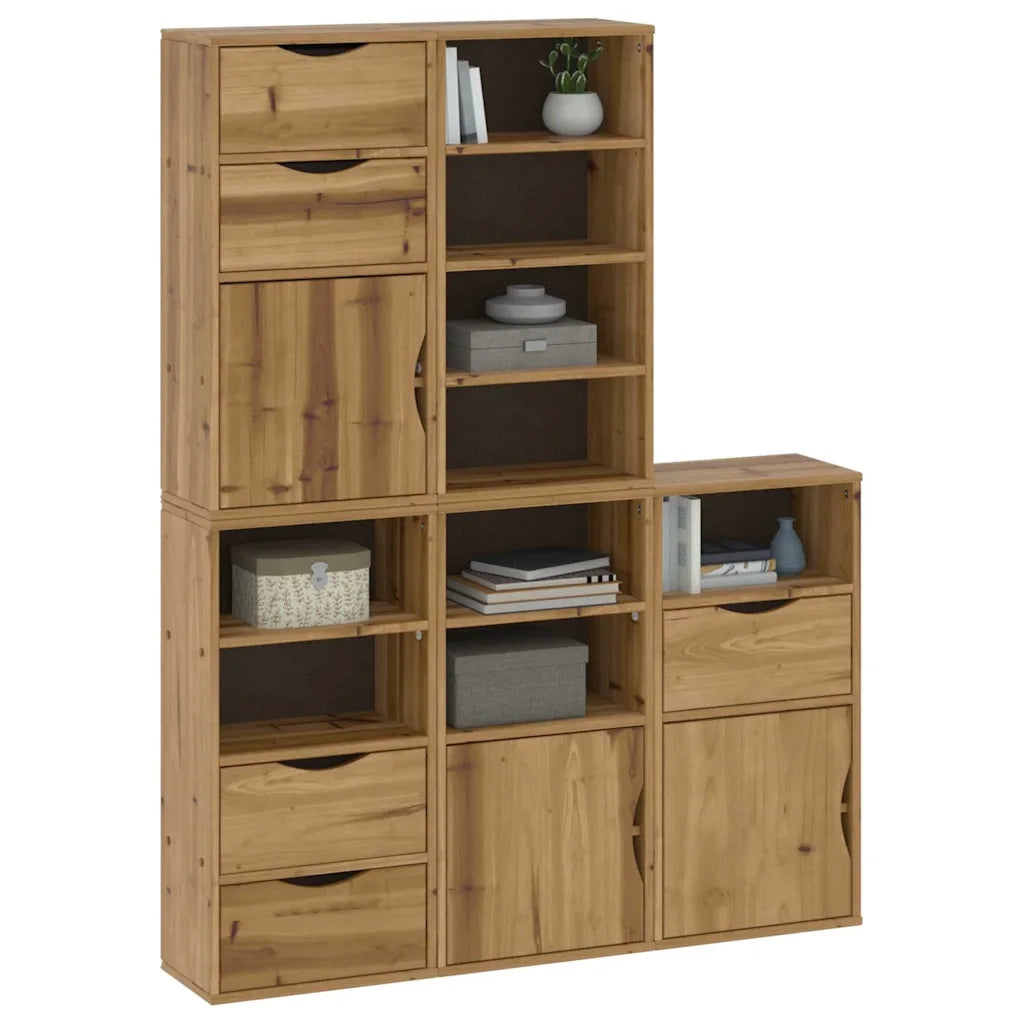 Armadietti Laterali 5 pz ODDA 40x24x79 cm Legno Massello Pino 3365366