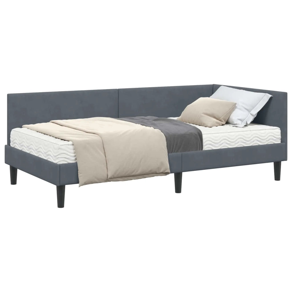 Struttura Letto Angolare con Materasso 2 pz-Giroletto con materasso Grigio Velluto 938460