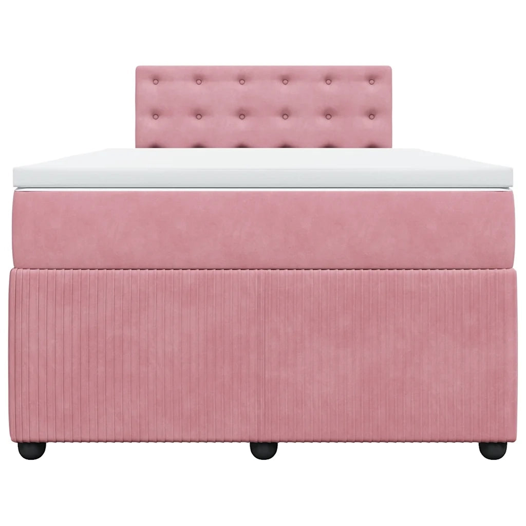 Giroletto a Molle con Materasso Rosa 120x200 cm in Velluto 3287727