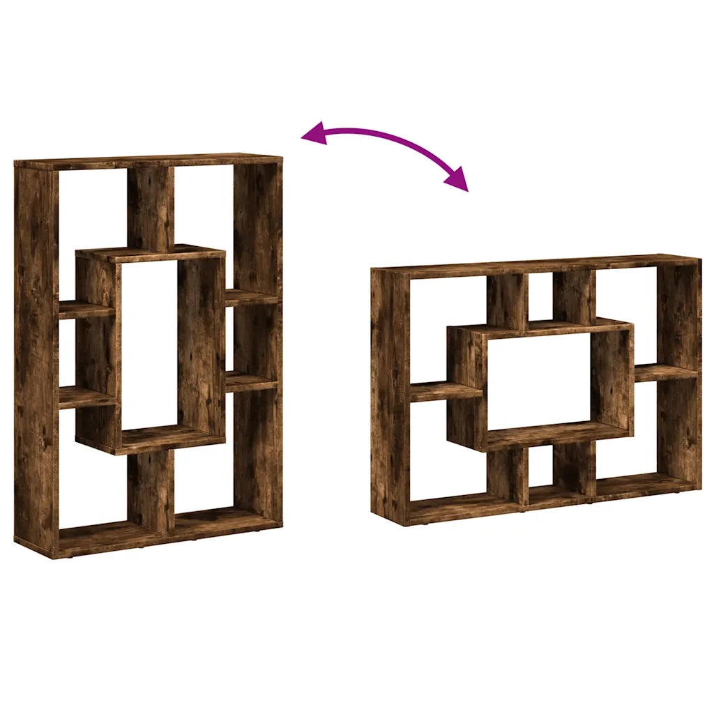 Libreria-Scaffale per Libri-Mobile di Stoccaggio Rovere Fumo 63x20x90 cm in Truciolato