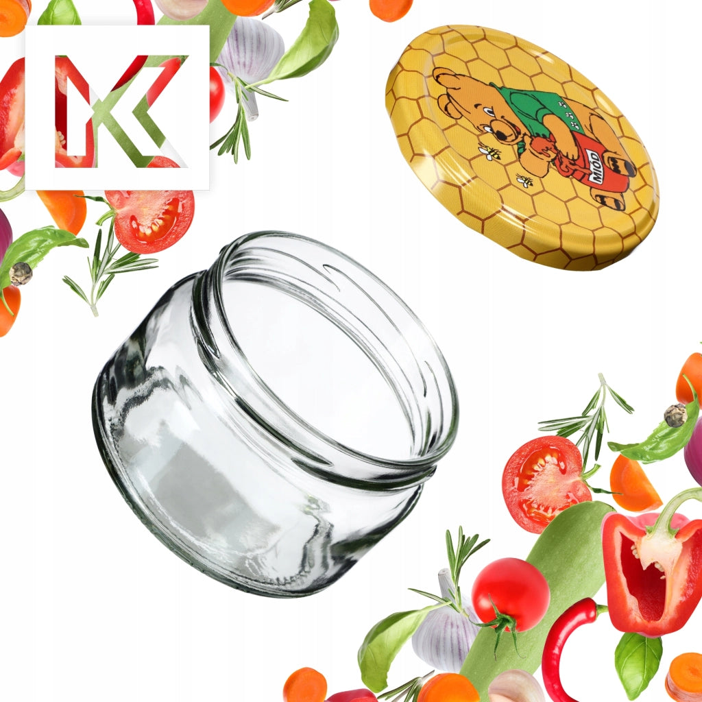 Barattoli per conserve KADAX Denia 250 ml 50 pezzi 82 mm + coperchio "Miele"