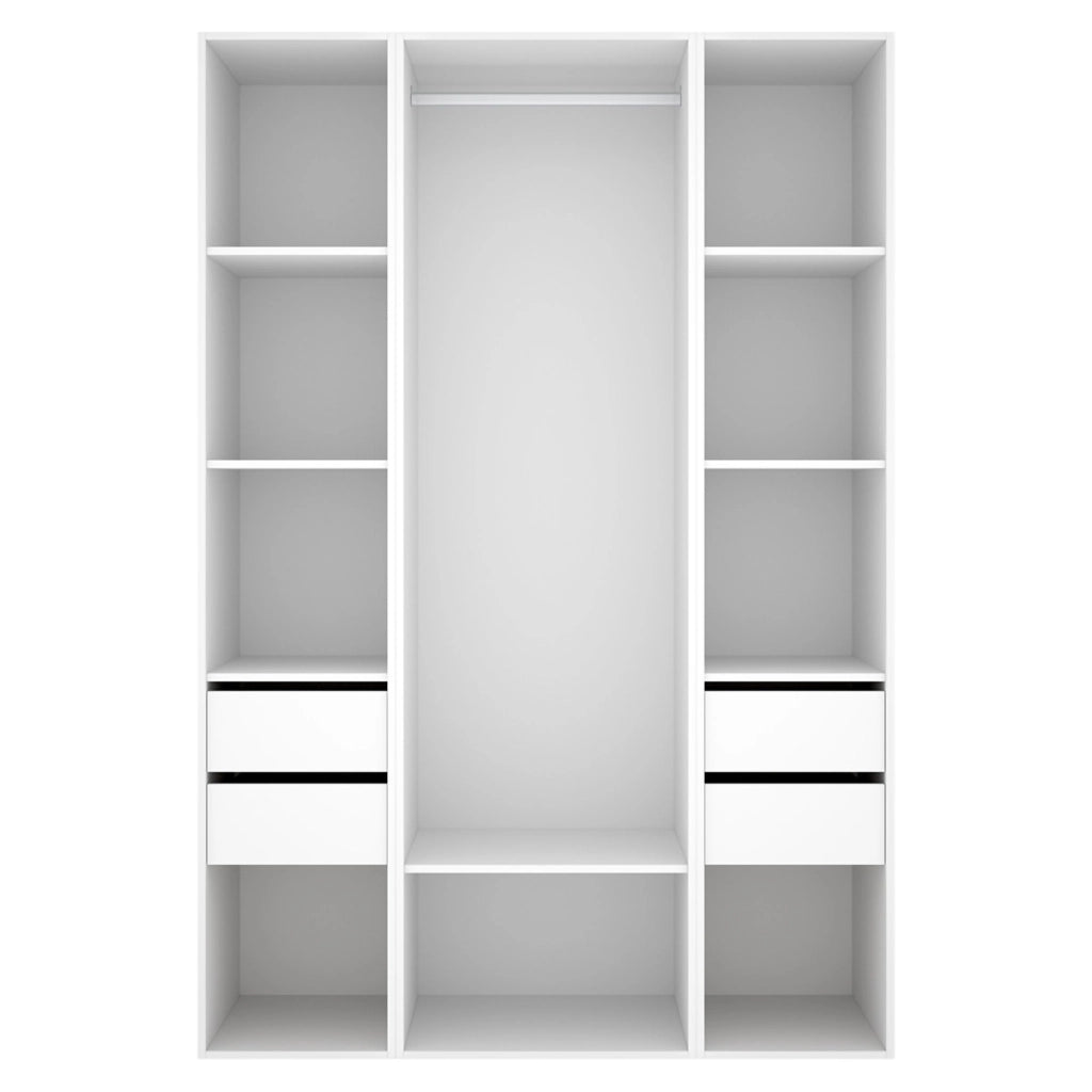 Armadio Camera da Letto Bellwood, Guardaroba Grande 7 Ripiani, 45x205h cm Bianco