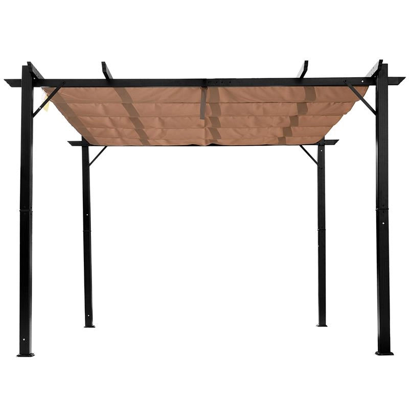 GAZEBO PERGOLA DA GIARDINO 3X4M TELO SCORREVOLE IN POLIESTERE IMPERMEABILE E STRUTTURA IN ALLUMINIO