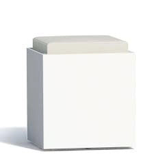 POUF COMFY SQUARE IN RESINA MONACIS H 47,5 cm. VARI COLORI Combinazione: Viola con top grigio o bianco