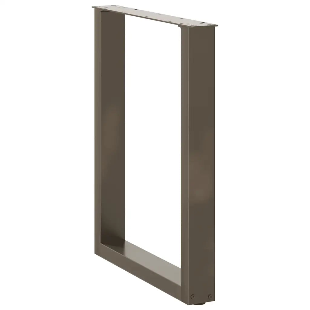 Gambe per tavolo da pranzo a forma di U 2 pz in acciaio naturale 70x(72-73) cm 4013187