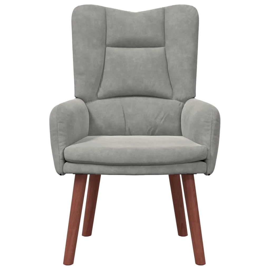 Poltrona | Sedia Relax Grigio chiaro 63 x 67 x 94 cm Velluto