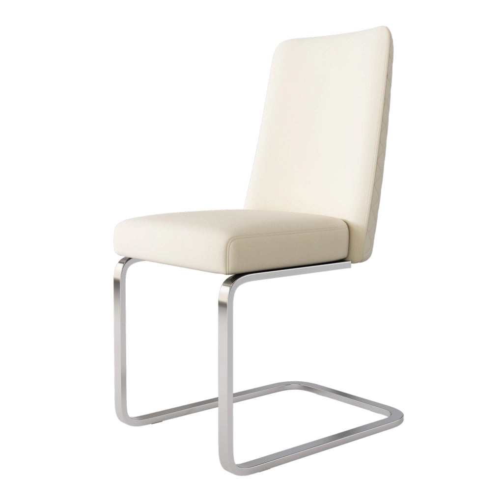 Set di 6 sedie da pranzo in velluto con schienale a rombi e gambe in metallo beige