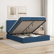 Letto ottomano con materasso Blu 180 x 200 cm Tessuto 3457431