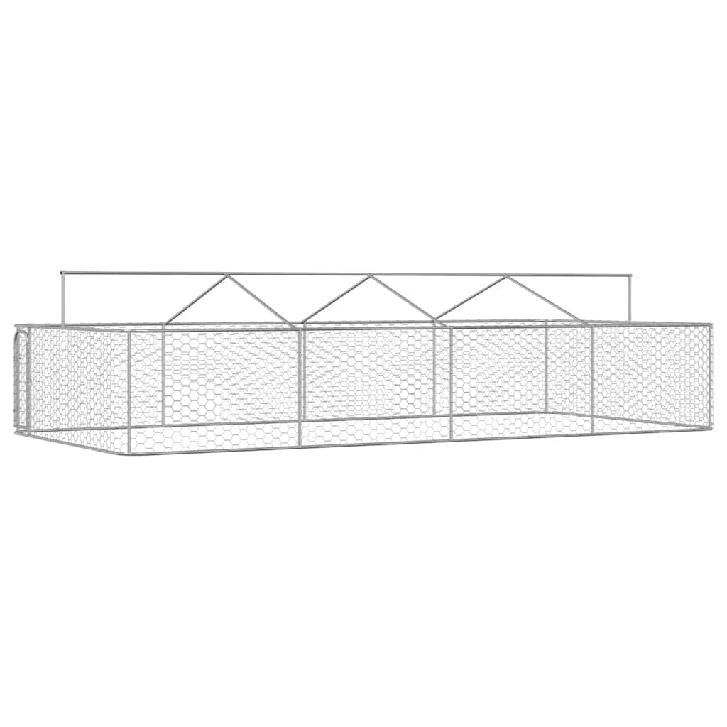 Cuccia/gabbia/recinto per animali domestici da esterno con tetto 600 x 300 x 150 cm Argento 02_0041912