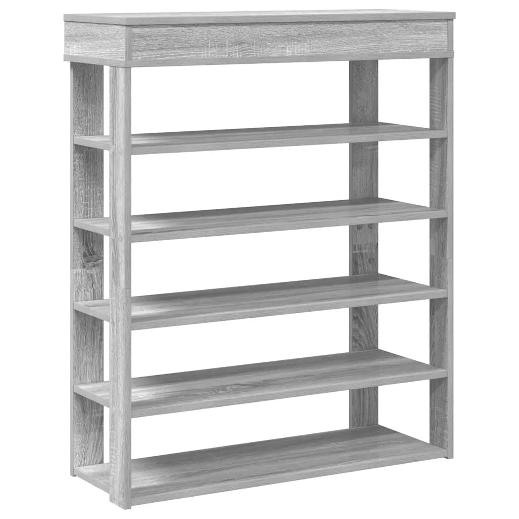 Scarpiera-Scaffale per scarpe Grigio Sonoma 80x30x98 cm in Legno Multistrato