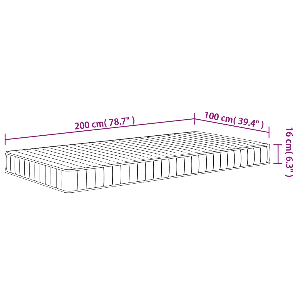 Materasso in Schiuma Mediamente Morbido 100x200 cm 373021