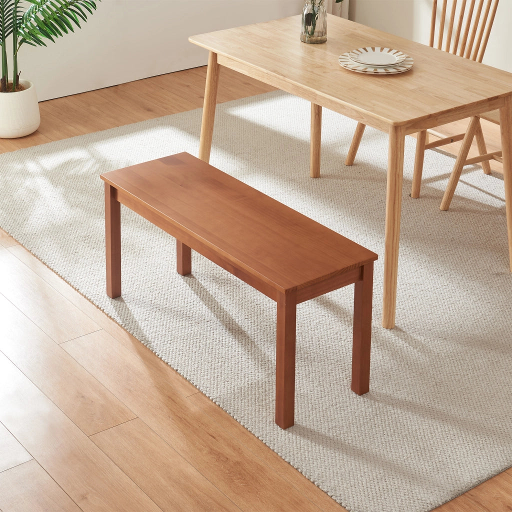 Panca da Tavolo Pranzo Trerunulu in Legno di Pino 100 x 35 x 45 cm - Effetto Noce [en.casa]