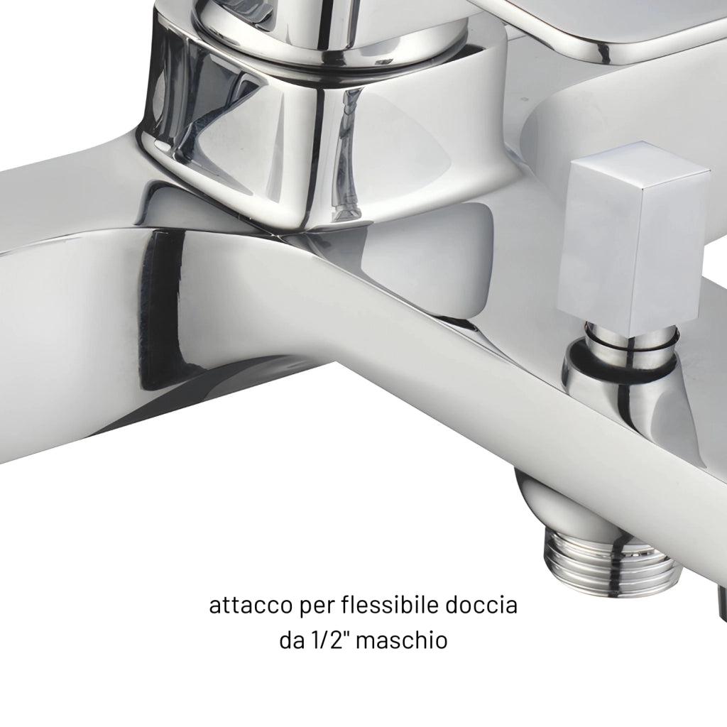 Miscelatore esterno vasca francia con deviatore rubinetto monocomando cromato ogomondo *** confezione 1