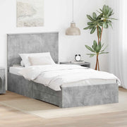 Struttura del letto con testiera-Giroletto con Testiera Grigio cemento 100 x 200 cm 930545