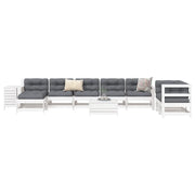 Set Divani da Giardino 10 pz Bianco in Legno Massello di Pinocod mxl 116735