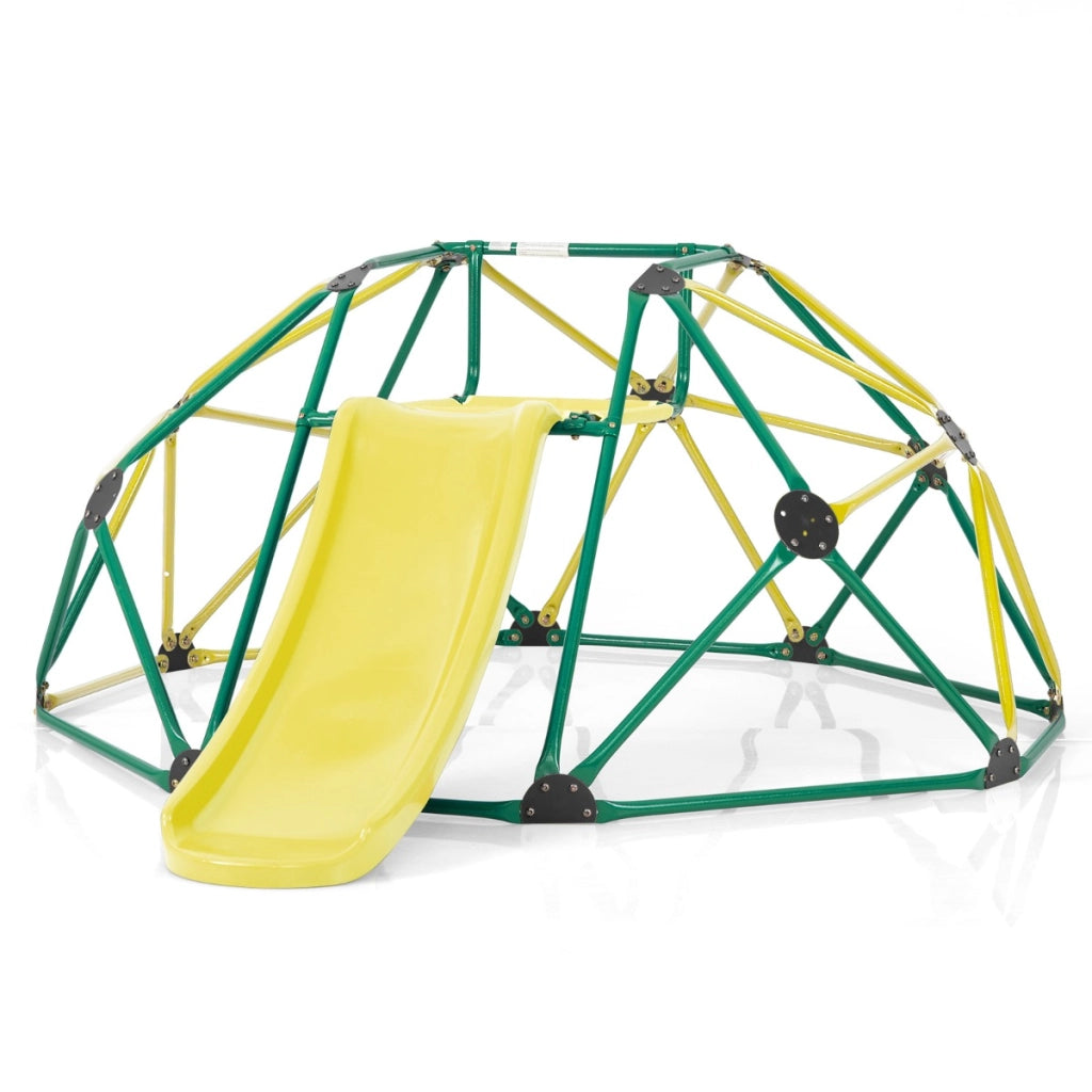 Cupola di arrampicata e set da gioco con scivolo capacit¨¤ di carico di 180KG, Parco giochi per bambini Verde-Arrampicate e scivoli