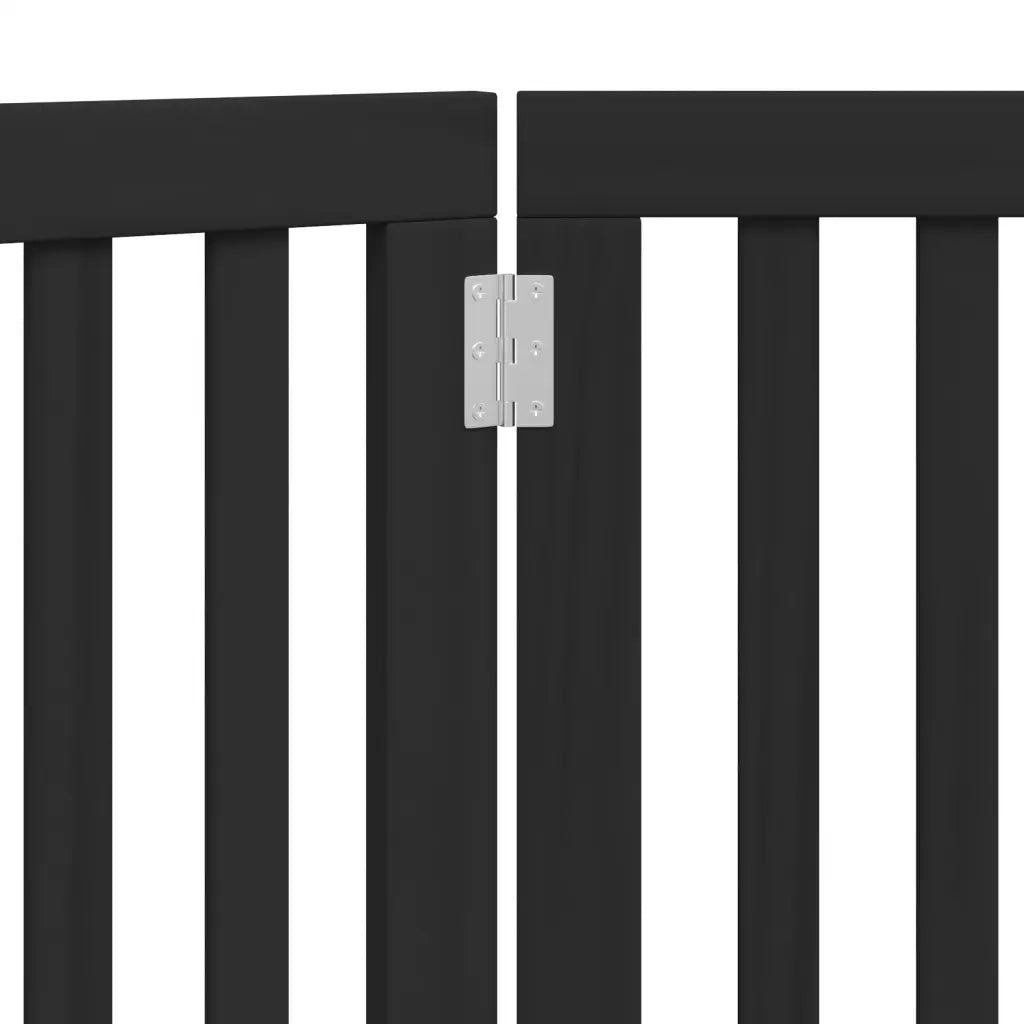 Cancello per Cani Pieghevole 3 Pannelli Nero 150cm Legno Pioppo CFW5721496