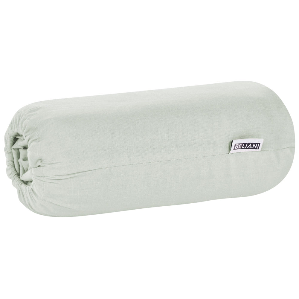 Lenzuolo con angoli cotone verde chiaro 90 x 200 cm con bordi elastici modello classico a tinta unita camera da letto classica