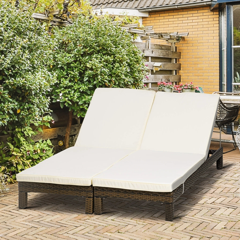 Lettini prendisole set 2 pezzi in rattan ¨C zephmum ¨C grigio, polyrattan, 196x60x22
