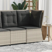 Divano Angolare Giardino con Cuscini-Sofa da Giardino-Divanetto da esterno Grigio Chiaro Polyrattan 257401