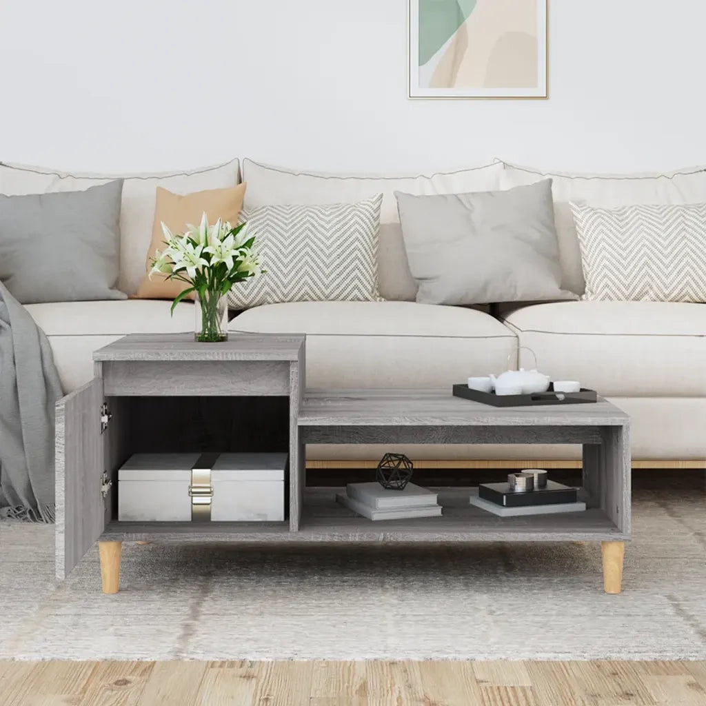 Tavolino da Salotto grigio sonoma 100x50x45cm Legno Multistrato cod mxl 26105