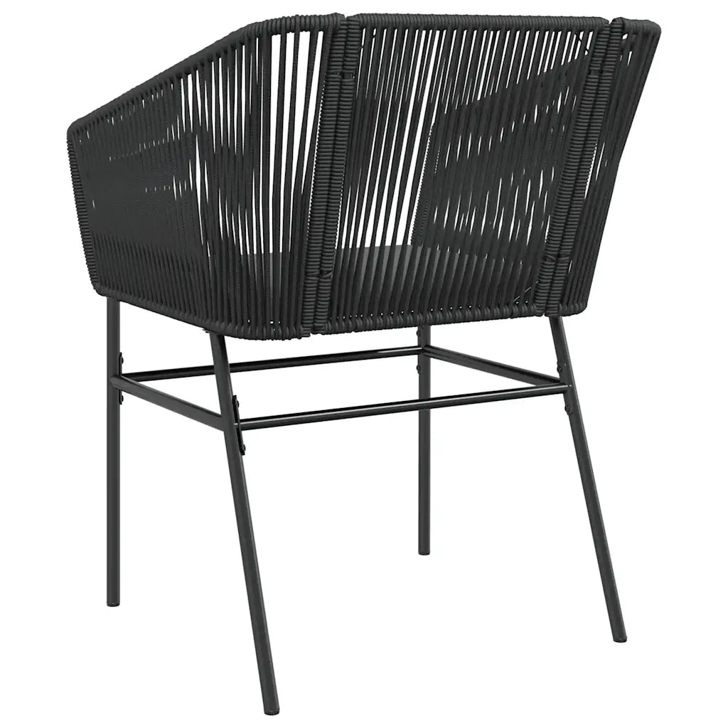 Sedie da Giardino con Cuscini 2 pz | Sedie da Esterno Nere in Polyrattan