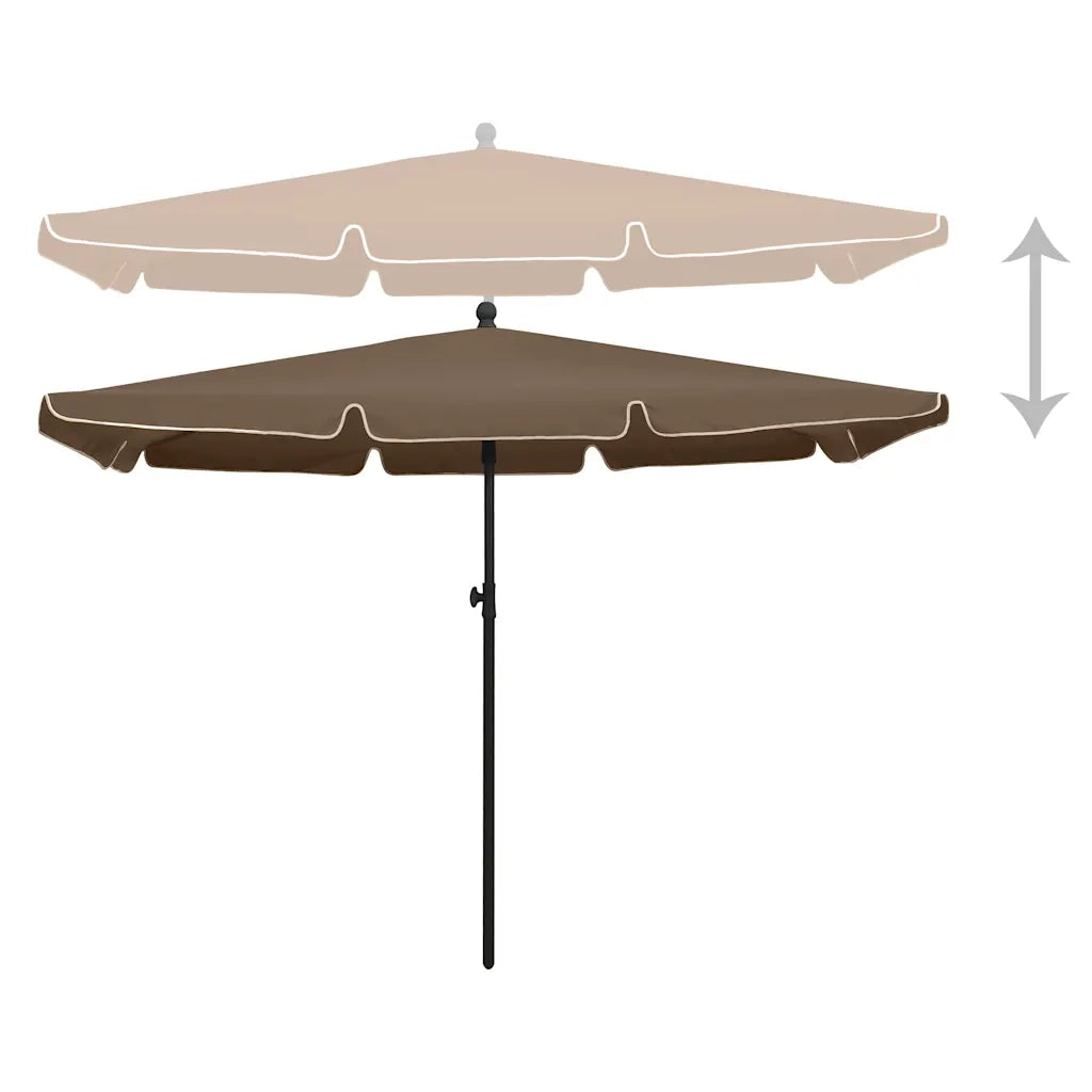 Ombrello | Parasolne da Giardino con Palo 210x140 cm Tortora