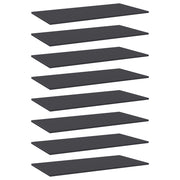 Ripiani per Libreria 8 pz Grigio 80x30x1,5 cm Truciolato cod mxl 71955