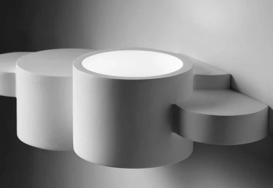 CHIO applique da Parete 2 Luci Up/Down in gesso bianco attacco GX53 34x15cm