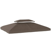 Toldo da Giardino 4x3 m ¨C zephmum ¨C Marrone, Protezione UV, Doppio Tetto