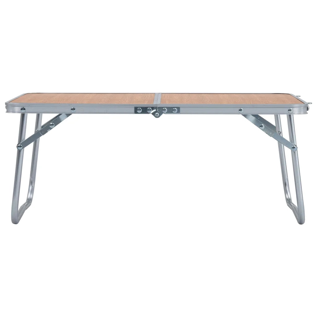Tavolo Pieghevole da Campeggio Marrone in Alluminio 60x40cm CFW6595026