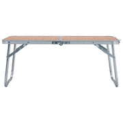 Tavolo Pieghevole da Campeggio Marrone in Alluminio 60x40cm CFW6595026