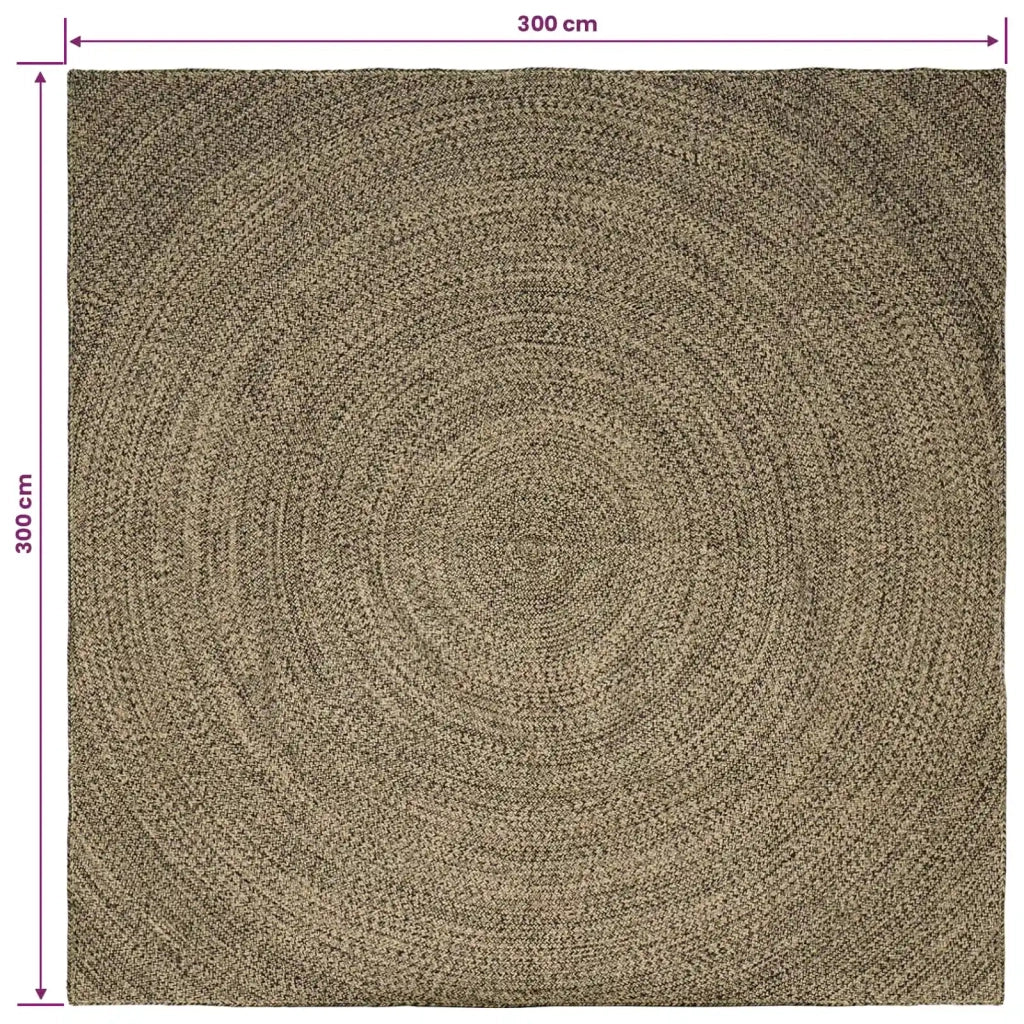Tappeti per area Naturale e Nero 300 x 300 cm Juta