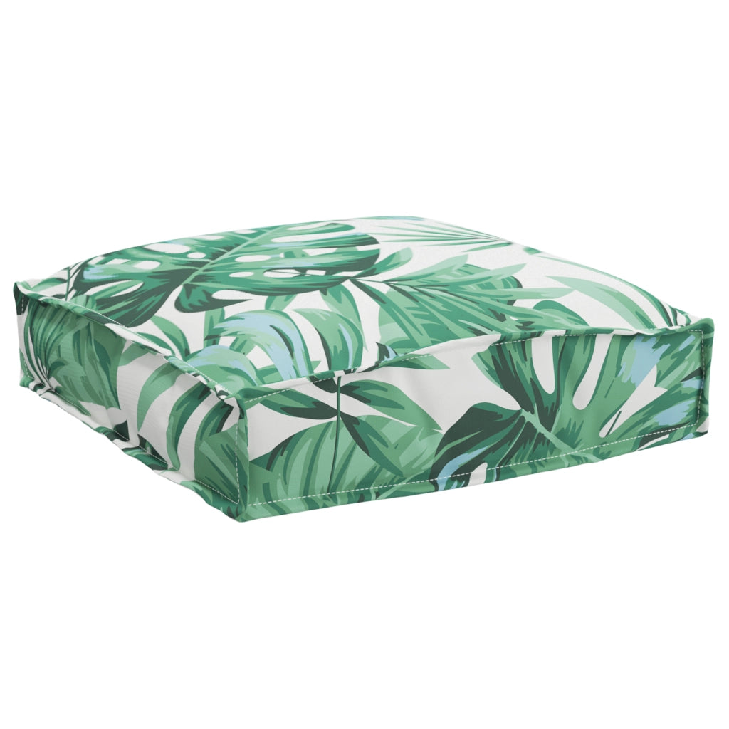 Cuscini per Pallet per Seduta 2 pezzi Motivo Foglia 40x40x8 cm Tessuto Oxford